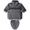 Gray Tactical Style Short Sleeve Vest Shirt with Front Webbing and Raised Collar for Outdoor Training