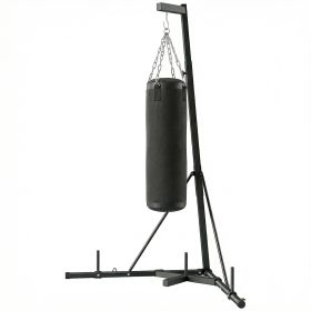 Punching Bag with Stand for Adults, 72.8"-90.9" Height Adjustable Freestanding Boxing Stand with Canvas Sandbag, Black