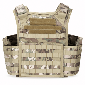 Camouflage Training Vest Carrier with Front Webbing and Shoulder Straps