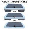 Adjustable Workout Aerobic Stepper in Fitness & Exercise Step Platform Trainer Gray black with 4 risers