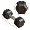 Rubber Hex Dumbbell Set 15lbs Pair for Home Gym Strength Training Black