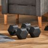 2 x 50lbs Hex Dumbbell Set of 2, Rubber Weights Exercise Fitness Dumbbell with Non-Slip Handles, Anti-roll, for Women or Men Home Gym Workout