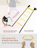 Agility Ladder,Football Training Equipment Set,4 Agility Hurdles, 20 feet12 Rungs Speed Ladder,12 Disc Cones,Resistance Parachute, Jump Rope