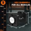 Adjustable Two Dumbbells Or Dumbbells Sets 50LB Square Dumbbell 9 in 1 Free Weights for Multi weight Options Quick-Lock Adjustable