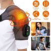 Cordless Shoulder Heating Pad Rechargeable Heated Shoulder Wrap Massager Shoulder Brace Supports with 3 Heating Levels 3 Vibration Modes for Left Righ