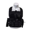 Tactical Training Vest with Multiple Pouches, Adjustable Outdoor Vest with Modular Webbing and Padded Shoulder Straps for Airsoft