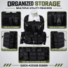 Tactical Training Vest with Multiple Pouches, Adjustable Outdoor Vest with Modular Webbing and Padded Shoulder Straps for Airsoft