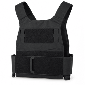 Tactical Training Vest Carrier, Adjustable Lightweight Workout Vest with Hook-and-Loop Panels and Modular Slots for Rucking (Color: Black)