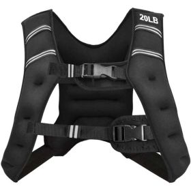 Training Weight Vest Workout Equipment with Adjustable Buckles and Mesh Bag (Color: Black, size: 20lbs)