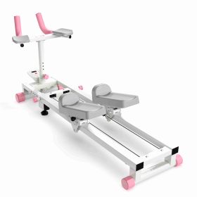 Crawl Spine Twist & Stretch Trainer, Multi-Functional Core Posture Correction Workout Equipment, Adjustable Home & Office Back Stretching Training Mac (Color: Pink)
