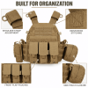Modular Tactical Vest for Men, Adjustable Outdoor Training Chest Rig with MOLLE Webbing and Multi-Pouch Storage