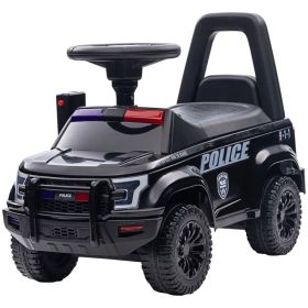 Kids Ride On Sliding Car with Hidden Under Seat Storage, Foot-to-Floor Design, Black (Option: BLACK)